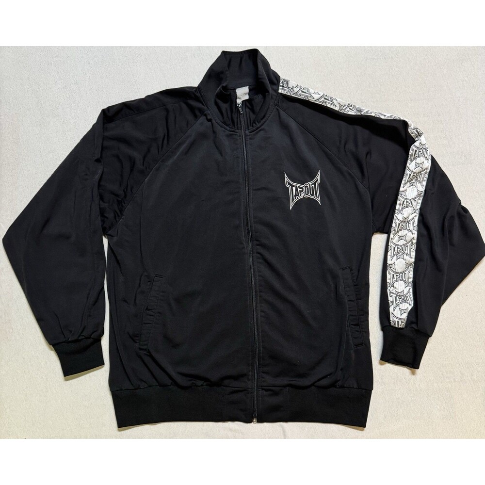Tapout Zip Up Hoodie Men’s Large MMA Y2K Skate 2000s Grunge Sleeve & Back Hit